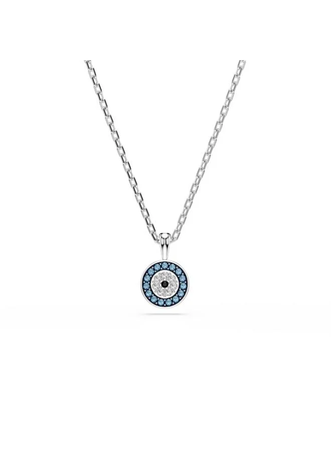 سواروفسكي قلادة بدلاية عين الحسود مطلية بالروديوم